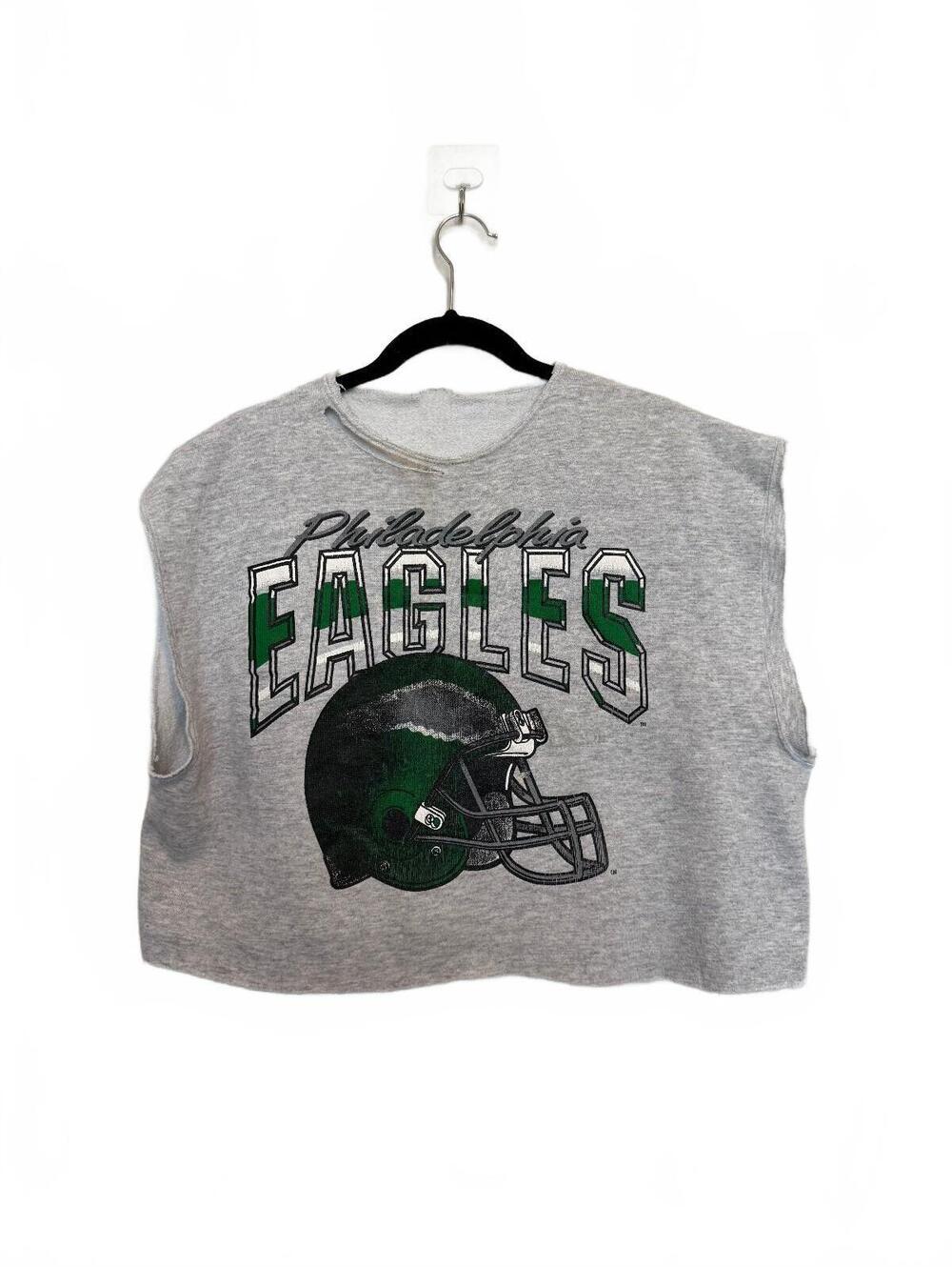 Vintage Philadelphia Eagles Cropped Sleeveless Sweatshirt